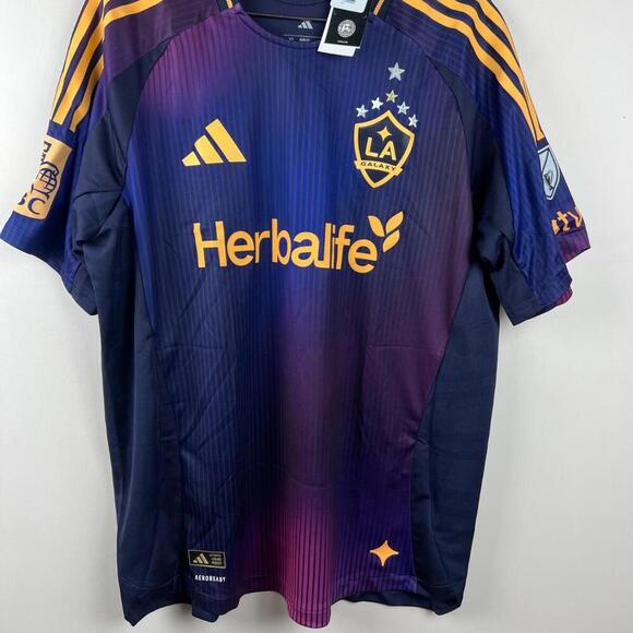 LA Galaxy 2025 Adidas Authentic Jersey XL Purple Herbalife MLS Soccer Shirt NWT - Picture 1 of 8